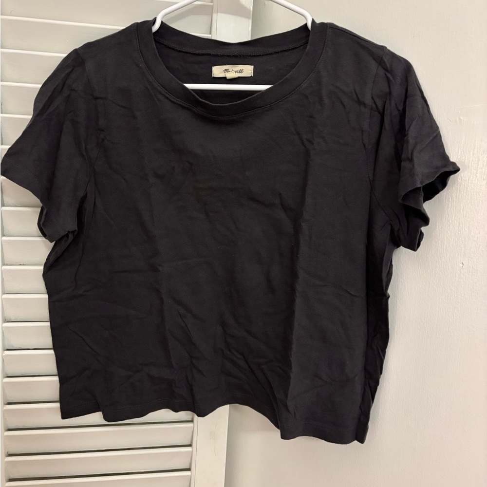 Madewell Boxy Washed Black Tee